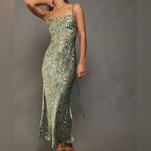 Bec + Bridge Green Silk Long Alanis Dress - US size 4